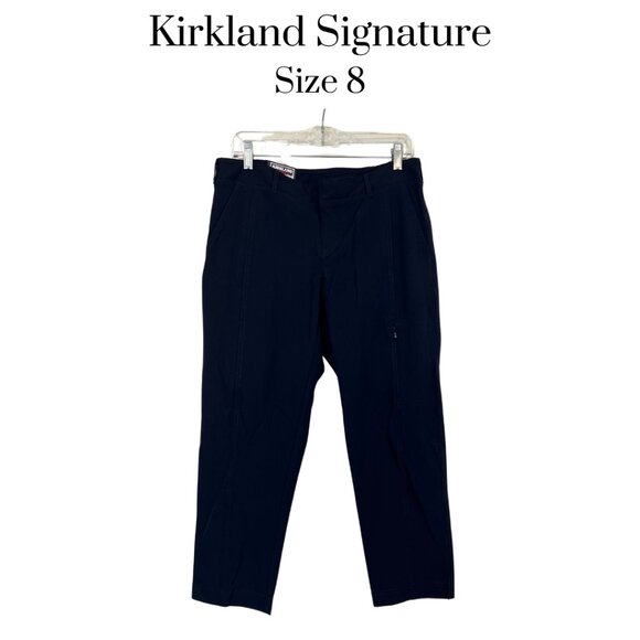 NWT Kirkland Signature Women’s Black Travel Pants Size 8 Stretch Comfort Fit - Picture 1 of 9